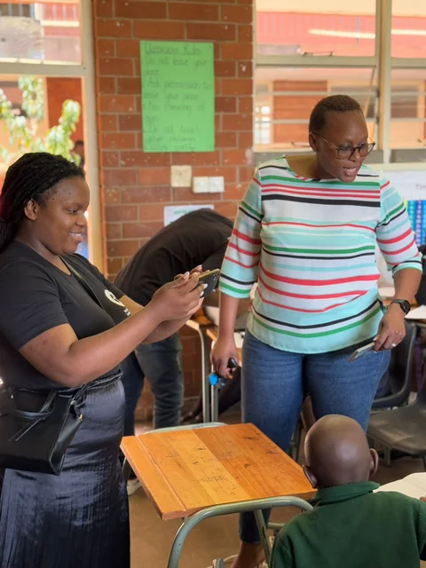 Participants interacting during a classroom activity